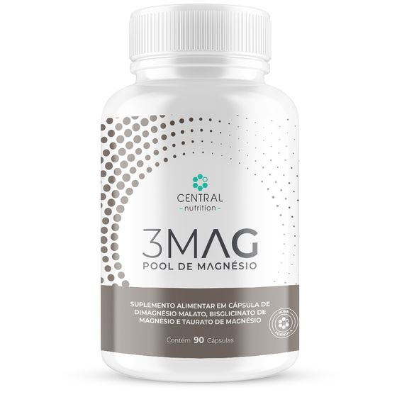 3MAG - Pool de Magnésio – 90 cápsulas - Central Nutrition